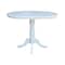 International Concepts Round 36 in Rd Top Pedestal Table, 12 in Leaf, 40.9 inH, Adjustable Height, White, 36 W, 48 L, Wood K08-36RXT-6B-2 - alternate 1